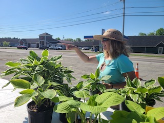 Christina pointing the way